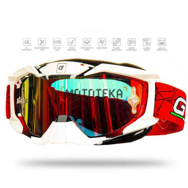 Мотоочки кроссовые GTX 5015 белые Мотоочки кроссовые GTX 5015 белые