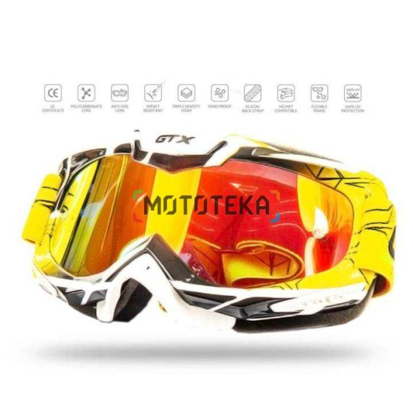 Мотоочки кроссовые GTX 5016 желтые Мотоочки кроссовые GTX 5016 желтые